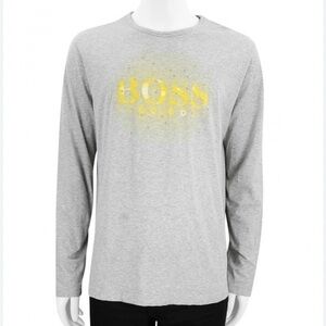 Boss Gray and Yellow Long Sleeve Tee